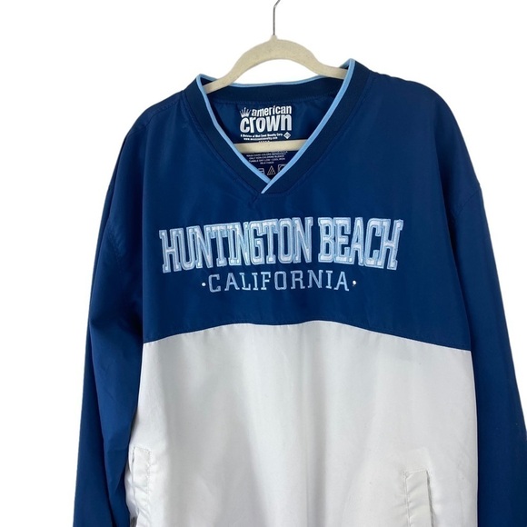 American Crown Huntington Beach CA Jersey‎ Blue and White colorblock - Picture 2 of 8
